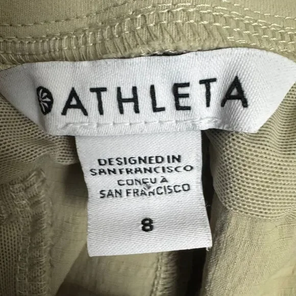 Athleta Women's Size 8 Tan Trekkie Mid Rise Legacy‎ Jogger Pants W/ Pockets - Picture 4 of 8